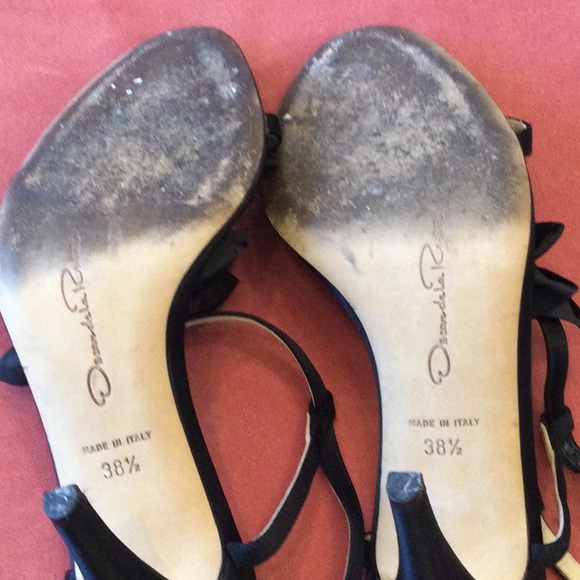 Oscar de la renta black satin womens shoes - Picture 6 of 6